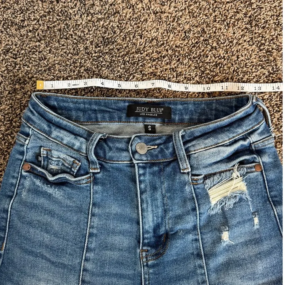 Judy Blue Distressed Denim Shorts - Picture 3 of 6
